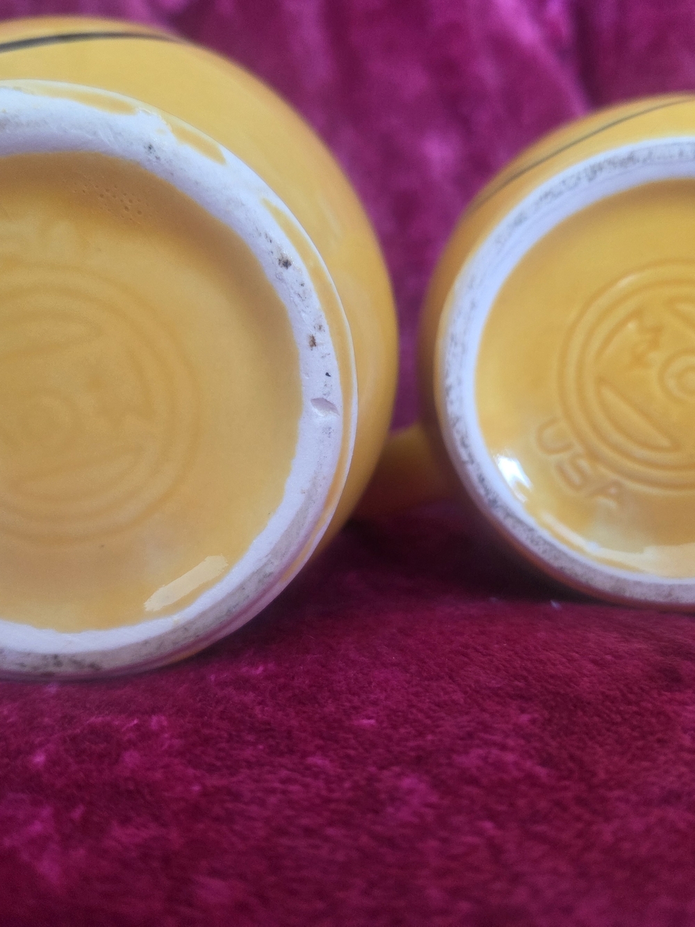 Mccoy Yellow Smiley Face Ceramic Mugs - Pair - Picture 3 of 3